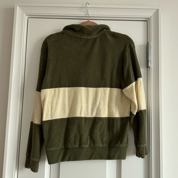 Donni Terry Half Zip Pullover in Moss - Picture 3 of 3